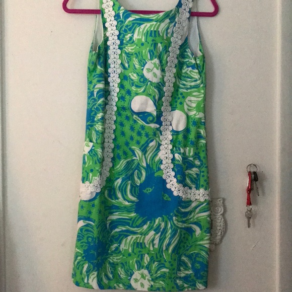 Lilly Pulitzer Casey shift dress in green + blue - Picture 2 of 4